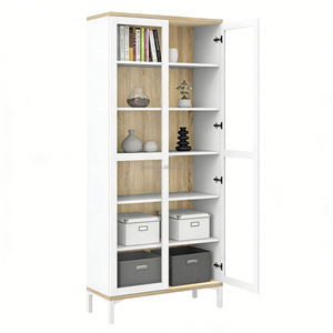 Modernes <span class=keywords><strong>2</strong></span>-Türiges Holz-Bücherregal Minimalistisches Bücherregal für Wohnzimmer Heimbüro Ausstellung - Product Image 4