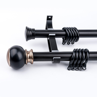 IKSUN tringles à rideaux de douche décoratives en métal ensemble pôles 28mm nouveau Design en alliage d'aluminium Double salon tringle à rideaux avec support