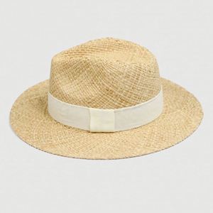 Sombrero de Paja Tejido a Mano Unisex, Protección Solar, Primavera/Verano, Estilo Jazz Panamá, Ala Ancha, Rafia, Casual, con Cinta y Cuerda, Suministro Directo de Fábrica - Product Image 6