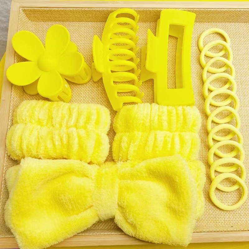 Set di 16 fasce per capelli gialle (confezione in busta OPP)