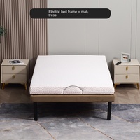 Lit simple électrique intelligent multifonctionnel en bois massif avec sommier à lattes réglable en hauteur et télécommande pour seniors