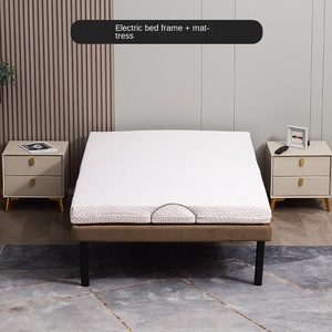 <span class=keywords><strong>Letto</strong></span> Singolo <span class=keywords><strong>Elettrico</strong></span> Multifunzionale Intelligente con Base <span class=keywords><strong>a</strong></span> <span class=keywords><strong>Doghe</strong></span> in Legno Massello, Altezza Regolabile e Telecomando, per Anziani - Product Image 3