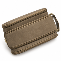 Sac cosmétique en papier kraft lavable, grande capacité, organisateur de maquillage à trois couches, trousse de toilette de voyage avec poignée