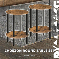 Ensemble de tables d'appoint en métal, 2 tables de canapé, 2 étagères, petite table de chevet, style industriel, table basse, salon, chambre à coucher, vintage