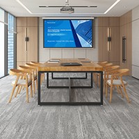 Table de conférence de style industriel loft, bureau, établi, fer, bois massif, mobilier de bureau, usage commercial, table longue pour école, 6-10 personnes