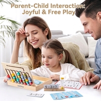 Tableau d'apprentissage double face en bois Montessori, puzzle coulissant pour l'orthographe, les mathématiques, les lettres et les chiffres, kit d'aide pédagogique pour tout-petits