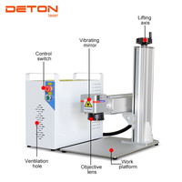 Marqueur laser à fibre portable DETON 110x110mm avec pointeur lumineux rouge, option axe rotatif, refroidissement par eau et CNC pour outils de bijouterie