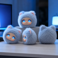 Peluche parlante intelligente avec coussin vocal IA, yeux lumineux, 4G ESIM, dialogue continu, boule ronde de 10 cm, pour les 14 ans et plus