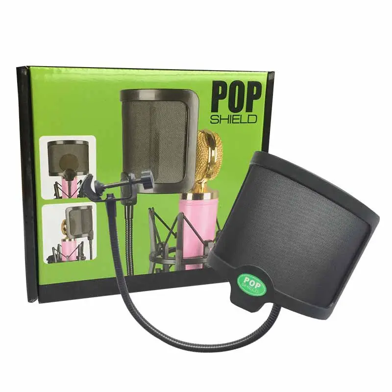 Mikrofon stüdyo kayıt Pop filtre u-şekilli Metal kalkan cam Mounts & standları ürün