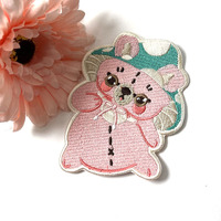 Patchs de broderie de dessin animé de logo tissé brodé mignon fer sur le patch de support pour chapeau de vêtements