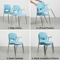 Chaise de formation empilable avec accoudoirs, dossier en fibre de verre PP, chaise de bureau, mobilier importé de Chine, bureau, salle de classe