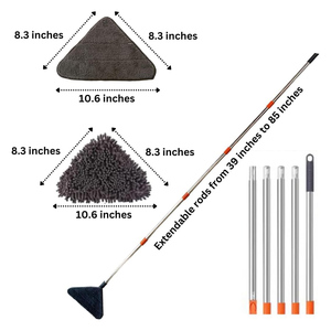 Mopa Triangular para Limpieza de Techos, Ventanas, Pisos de Madera y Paredes, con Mango Largo, Herramienta para Limpiar Ventanas, Almohadilla de Microfibra Chenille - Product Image 2