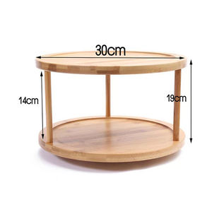 Pigro organizzatore di armadi in <span class=keywords><strong>legno</strong></span> di bambù a due livelli da cucina giradischi <span class=keywords><strong>portaspezie</strong></span> da banco in bambù - Product Image 6