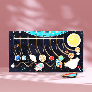 Giocattolo educativo in legno pianeti Puzzle gioco da tavolo per bambini sistema solare pianeti giocattoli di apprendimento cognitivo - Product Image 1