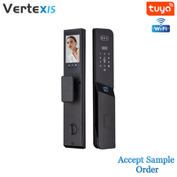 Serrure de porte intelligente Vertexis à reconnaissance faciale 3D, WiFi, application Tuya, empreinte digitale, reconnaissance de la veine palmaire, stockage cloud de classe C