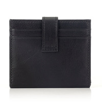 Dompet tempat kartu pria, dompet kulit asli ukiran kustom sederhana