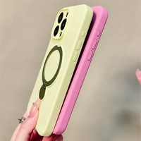 Sarung dudukan magnet silikon cair rotasi 360 °, sarung pelindung nirkabel untuk iPhone 17 Air 16 15 14 13 Pro MAX