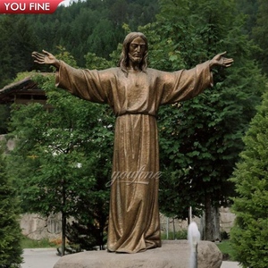 YOUFINE Reproduction de Statue Antique en Bronze Jésus Sculpture en Bronze Taille Naturelle pour Décoration d'Église et de Cour - Product Image 5