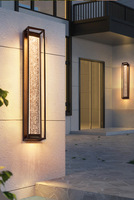 Lámpara de Pared LED de Cristal para Exteriores, Aplique de Pared Moderno Negro para Entradas Exteriores, Lámparas de Pared Impermeables