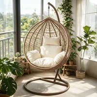 Fauteuil suspendu œuf pas cher pour patio, avec coussin imperméable, idéal pour jardin et cour arrière