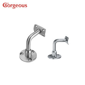 درابزين من الصلب المقاوم للصدأ الاكسسوارات الأسود المعادن منحني الزجاج درج درابزين أنبوب تركيب جدار مربع دعم قوس درابزين - Product Image 6