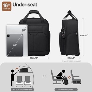 16 Inch Oxford Fashion Geometric Waterproof Unisex Wheel Trolley <b>Bag</b> Portable Travel Luggage Weekender Cabin <b>Bag</b> <b>Roller</b> <b>Bag</b> - Product Image 3