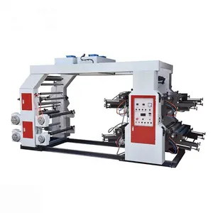 Automatic four colour nonwoven fabric t shirt shopping bag flexographic printing machine