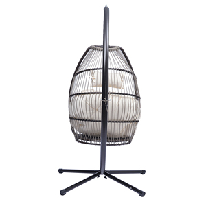 <span class=keywords><strong>Silla</strong></span> <span class=keywords><strong>Colgante</strong></span> Plegable de Metal <span class=keywords><strong>Tipo</strong></span> Huevo con Soporte en Forma de C, Cojín y Almohada Impermeables para Muebles de Exterior y Uso en Parques - Product Image 4
