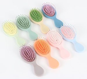 Mixed Color Round Curling Hollowed Styling <b>Detangling</b> Home Use Plastic Handle Common Comb Self Cleaning Hair Hair <b>Brush</b> - Product Image 6