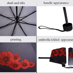 High Quality 3-Folding UV Protection Umbrella Set Promotional Manual UV Three Folding One Layer Foldable Gift Idea - Product Image 5