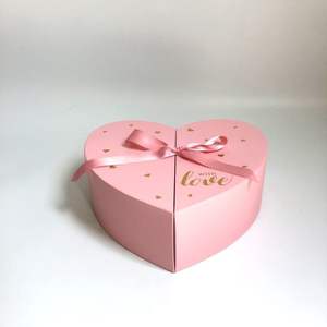 Caja de flores en forma de corazón, rosa, grande, de cartón, para arreglos florales del Día de San Valentín - Product Image 5