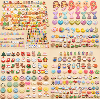 Breloques en résine, cabochons à dos plat et figurines de filles, animaux et mini-ours Kawaii, motifs pâtisseries (pain, croissant, cupcake, tarte, gâteau, sucreries)