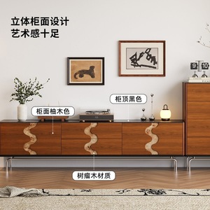 Living Room Set Solid Wood TV Cabinet Boxwood Color Durable Furniture For Home Apartment - Product Image 4