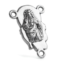 Pièce centrale en alliage de Jésus pour la fabrication de chapelet catholique 22mm pièce maîtresse en argent ancien 3 trous