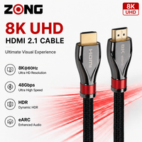Câble Ultra Haute Vitesse 2.1 8K 60Hz 4K 120Hz 48 Gbps avec gaine en nylon pour moniteurs et projecteurs