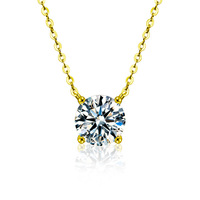 Collar de Moissanita Clásico de Moda, Joyería de Lujo Ligero con Colgante de Cuatro Puntas, Cadena para Clavícula, Regalo para Mujer