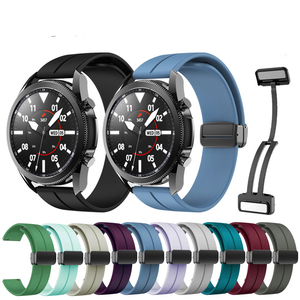 Carpeta magnética hebilla correa de reloj de silicona para <span class=keywords><strong>Samsung</strong></span> Galaxy Watch 5 <span class=keywords><strong>4</strong></span> imán de goma hebilla plegable 20MM 22MM correa de pulsera - Product Image 1