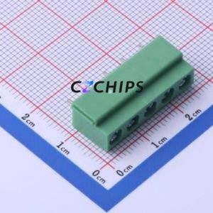 DB126V-5.0-5P-GN-P Screw Terminal Block Through hole Component (THT),P=5mm Connector 1x5P 5mm Green Through Hole - Product Image 2