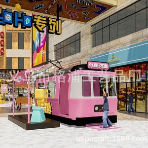 Modèle de train électrique rétro en métal personnalisé de 9 m pour la décoration extérieure des centres commerciaux, véhicule d'exposition avec une capacité de 5 à 10 passagers - Product Image 1