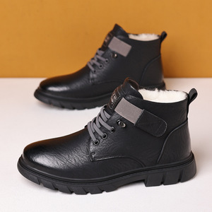 Botas de Invierno para Hombre, de Piel Auténtica, Forradas de Felpa, Antideslizantes, con Punta Redonda, Botas de Nieve - Product Image 2