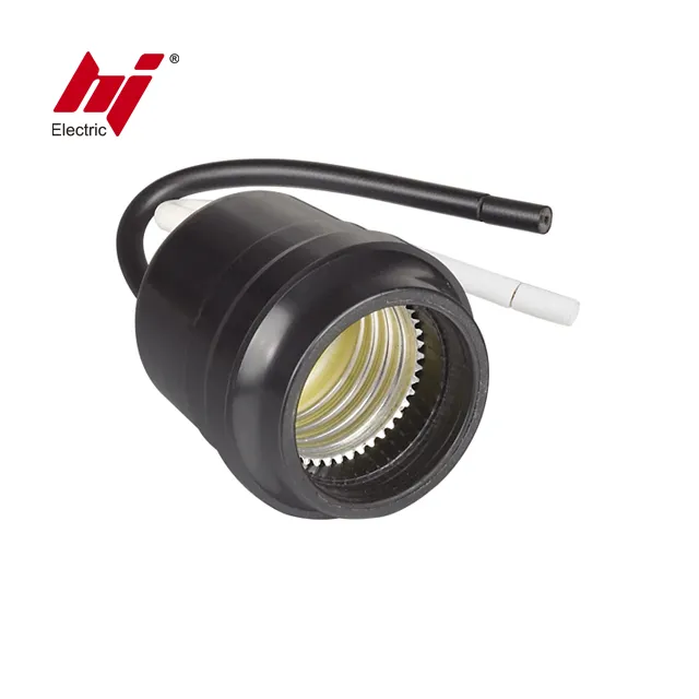 E27 Rubber Material Lamp Light Holder with 5 Inch Wire Leads