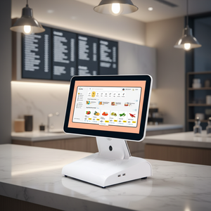 เครื่องบันทึกเงินสดระบบ POS หน้าจอสัมผัสคู่รุ่นใหม่ ระบบปฏิบัติการ Android/Windows สำหรับตั้งโต๊ะ รุ่น I7 Android Desktop - Product Image 1