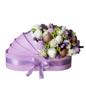 Flower Floral <strong>Sweet</strong> Strawberry Arrangement Handmade Food Safe Matt Lamination Rigid Paperboard Baby Shower Baby Crib <strong>Boxes</strong> - Product Image 6