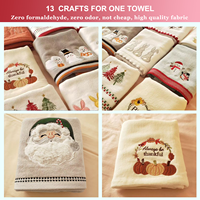 Fête de Noël Serviette Logo Personnalisé Broderie Coton Cadeau Personnalisé Cuisine Main Visage Bain Hôtel Spa Décoratif