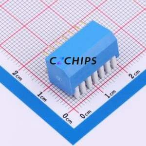 DP-07BP DIP Switch Through hole Component (THT) Switch Piano Key Single Pole Single Throw 7 2.54mm - Product Image 2