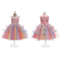 Robe de mariée à queue de style occidental Robe de bébé fille élégante à col ras du cou Robes à perles pour enfants de 10 ans