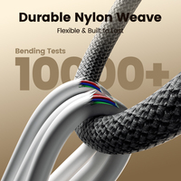 Toocki Magnetic 240W Cable de carga PD3.1 Carga rápida USB C Cable con EMarker Chip Tangle Free Design para iPhone Android