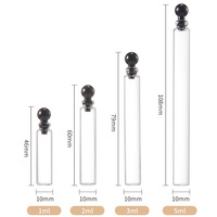 Flacon de parfum échantillon en verre de 1 ml, 2 ml, 3 ml avec bouchon, petit flacon transparent vide pour tester les liquides parfumés, vaporisateur portable pour l'aromathérapie