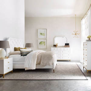 Luxury Metal Legs 2 Drawers <strong>Nightstand</strong> TWO Dressers and Wall <strong>Mirror</strong> Bedroom Sets - Product Image 6