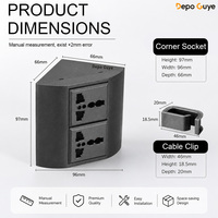 Enchufe de Esquina con USB A+C, Toma de Corriente Oculta para Gabinete de Baño, Espejo, Muebles de Oficina y Escritorio